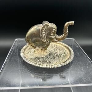 Vintage Silverplated Figural Elephant Jewelry Ring Holder